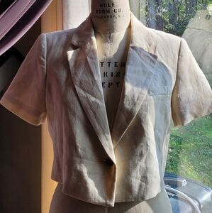 Zara linen blend crop top